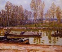 Sisley, Alfred - Barges on the Loing Canal, Spring